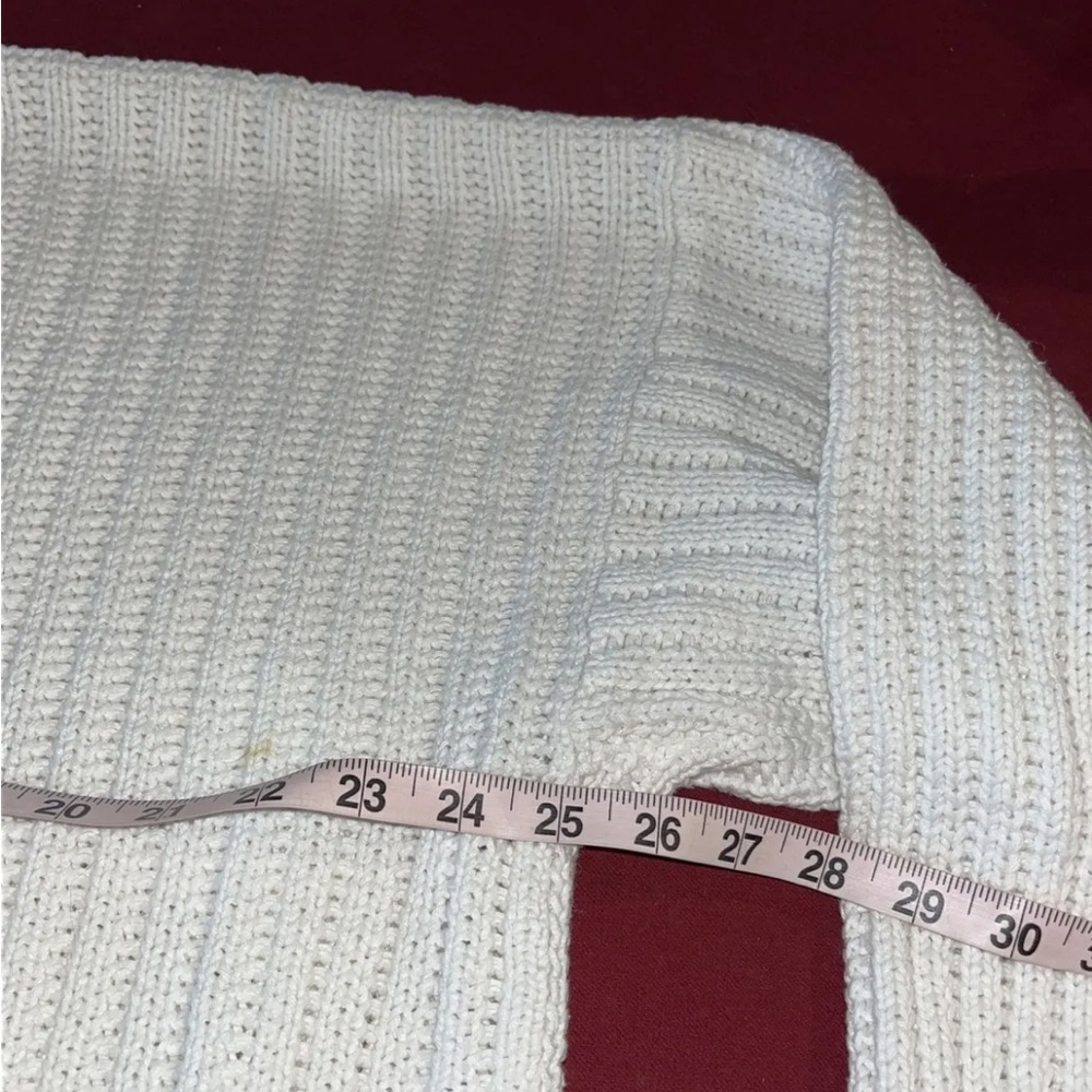 VINTAGE 100% Authentic GAP Men’s Chunky White Knit 100% Cotton Cardigan fitted - Picture 3 of 12